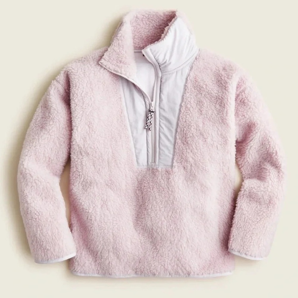 New J.Crew Teddy sherpa half-zip sweatshirt size S